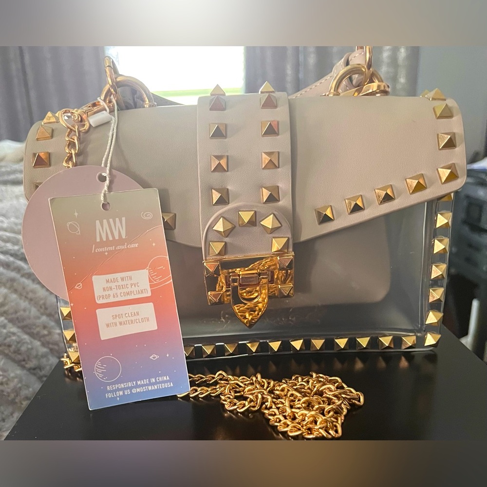 NWT CLEAR GOLD GRAY MW (MOST WANTED) STADIUM CROSSBODY